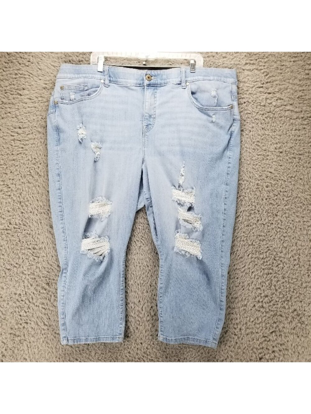 Torrid Jeans Womens 26 Plus Light Blue Stretch Slimming Cropped Bombshell Skinny